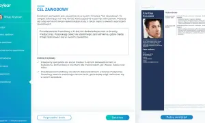 Fragment CV z sekcją "Cel zawodowy" i przykładami.