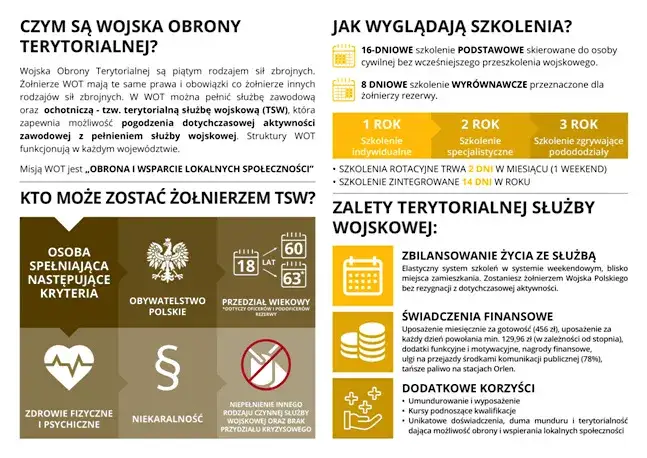 Wymagania do wojska polskiego infografika