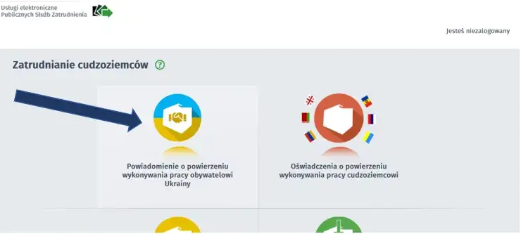 praca.gov.pl formularz powiadomienia o powierzeniu pracy obywatelowi Ukrainy