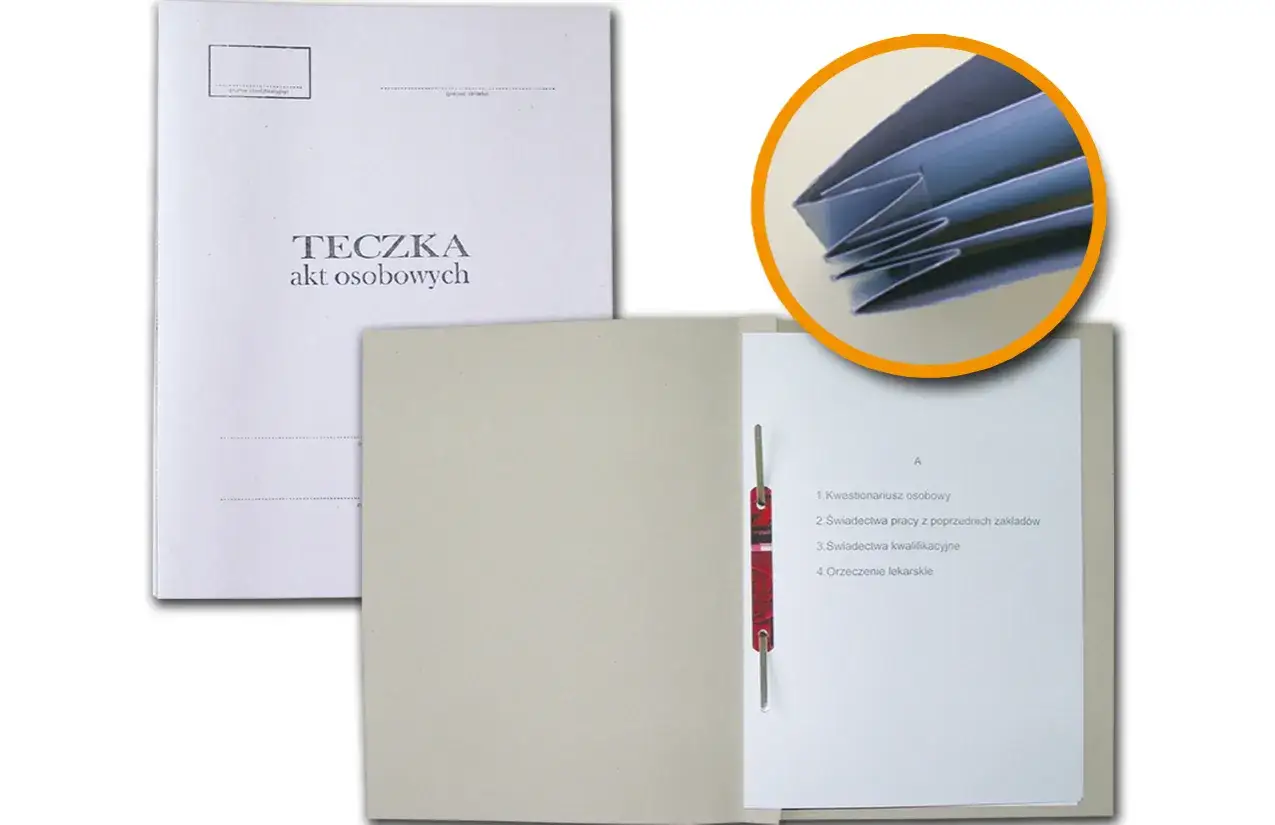 osoba przygotowująca dokumenty na spotkanie, teczka z dokumentami